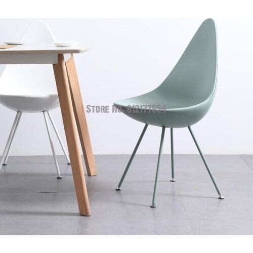 Water Drop Chair Nordic Creative Dining Chair Home Leisure Chair Simple Make-up Chair Modern Negotiation Chair ABS+Steel Foot