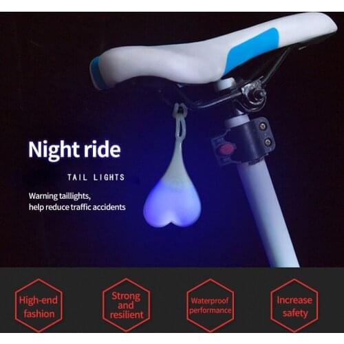 Bicycle LED Heart-shaped Cycling Ball Tail Silicone Light Waterproof Night Warning Light Bicycle Accessories Cycling Equipment