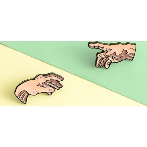 Famous oil painting Enamel Lapel Pins Create Adam Brooches Badges Fashion Jewelry for Friends Wholesale Brooches