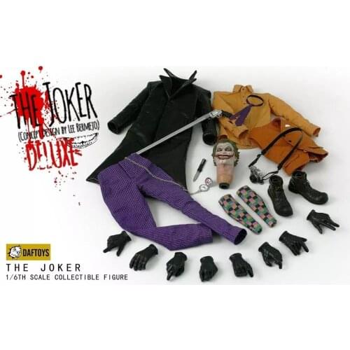 1/6 Male Clothes The Joker Clown DAFTOYS F01 Model Toy Head+Cosutme Set No Body in stock