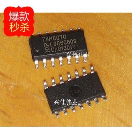 10PCS New 74HC07D SOP14 6 open collector inverter drive