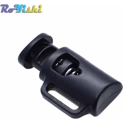10pcs/pack Oval Kettle Plastic Cord Locks Toggle Stopper Black Toggle Clip For Bags Size:28mm*15.5mm*9mm