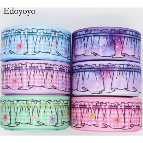 10 Yards 1'' 25MM Hemlines Printed Grosgrain Ribbons For Hair Bows DIY Handmade Materials Y19122404