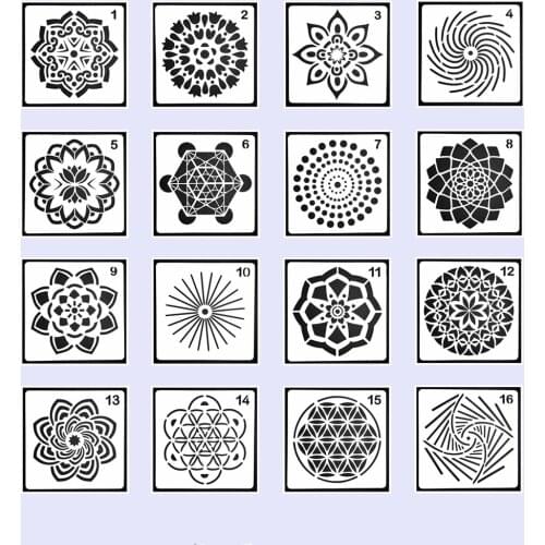 16 Styles) Flowers Lace Stencils Painting Embossing DIY Scrapbooking Paper Album Crafts Drawing Board Template for Decor