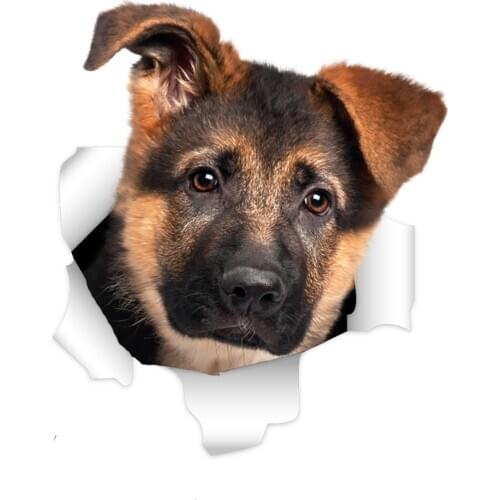 Three Ratels 3D Shepherd Dog walll sticker for Rooms Decoration DIY Fade Resistance for Home Bedroom Decor