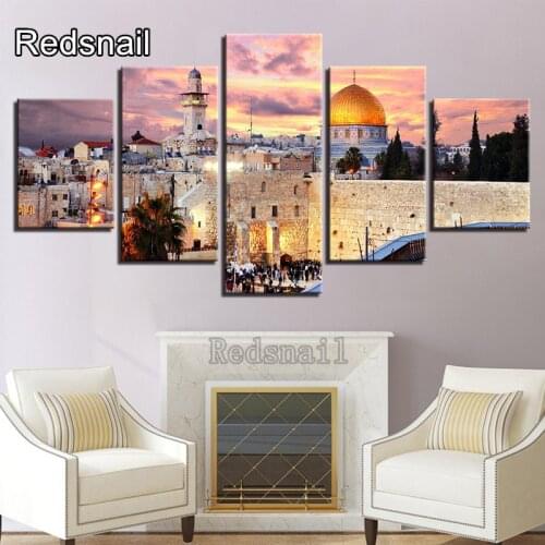 5 pcs Holy City Of Jerusalem diamond embroidery Full area drill 5D DIY Diamond mosaic pictures Home Decor diamond painting T2586