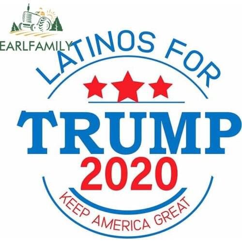 EARLFAMILY 13cm x 12.3cm For Trump Cartoon Car Stickers Waterproof Decal Sunscreen Scratch-Proof Custom Printing Decor