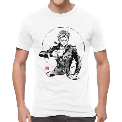 Jojo Bizarre Adventure Tshirt Men Graphic Tee Tops Cotton T Shirt Short Sleeve Manga Giorno Giovanna T-shirts Gift Idea Clothes