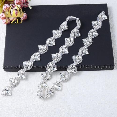 FZD (10 yards) Handicraft Hot fix Sew on Colors Beaded Applique for Clothes Crystal Applique Rhinestones Trimming