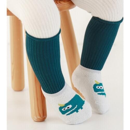 Newborn Infant Cotton Anti Slip Knee High Socks Set Winter Autumn Toddler Girl Boy Thick Animal Print Long Sock Baby Accessories