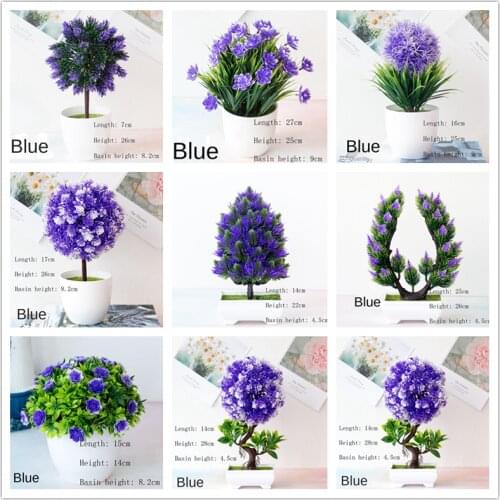 Violet Style Artificial Plants Bonsai Small Tree Pot Plants Fake Flowers Potted Ornaments for Home Decoration Hotel Garden Decor