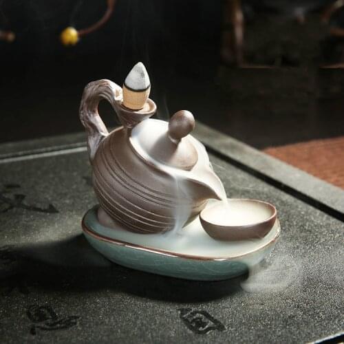 Incense furnace plate incense sand reverse incense furnace home creative ceramic aromatherapy road decoration