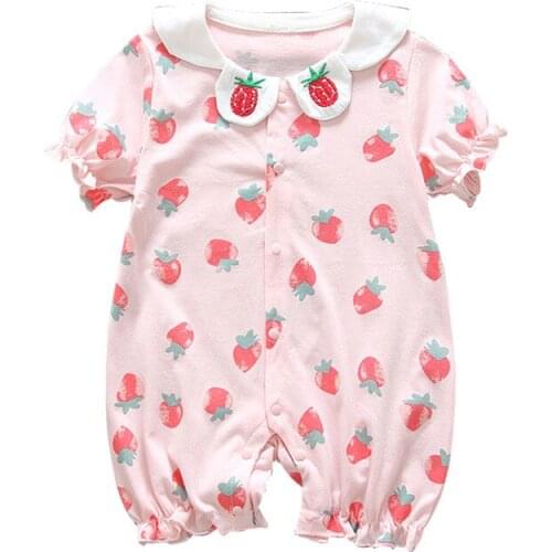Baby Girls Clothes Newborn Summer Jumpsuit Infant Cotton Shorts Sleeve Romper 0-18 Month