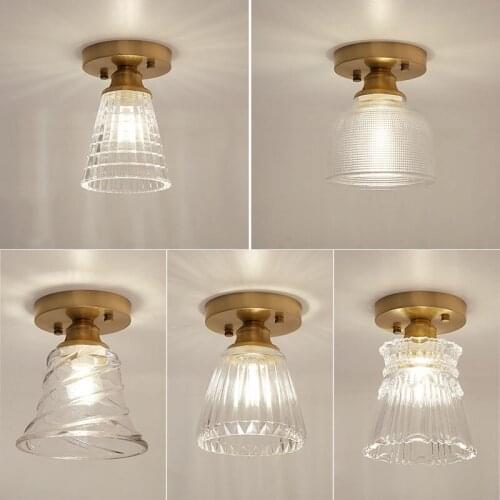 Corridor Lamp Ceiling Lamp All Copper Glass Aisle Lamp Cloakroom Home Lamp