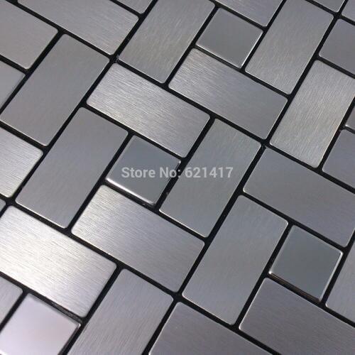 Metal mirror aluminum self adhesive mosaic tiles for kitchen backsplash decoration tiles HMSM1016