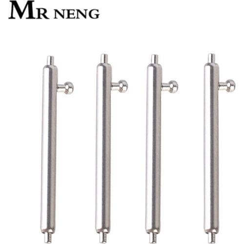 MR NENG 4pcs/bag Watch Pin Pepair Tools & Kits Quick Release Stainless steel Watch Strap Spring Bars Pins 16MM 18MM 20MM 22MM