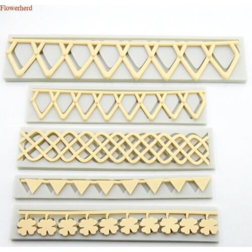 New Crown Four-petaled Flower Braided Pennant Cake Surrounded Fondant Silicone Mould Chocolate Mould Baking Tools