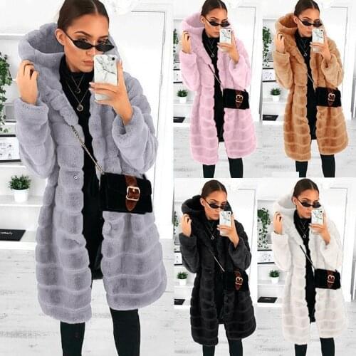 New Faux Fur Coat Winter Fashion Fur Coat Womens Warm Top Elegant Thick Coat New Fashion Ladies Coat Plus Size S-4XL