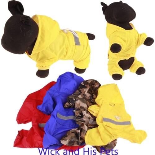 Pet Clothes Raincoat Hooded Double-layer Dog Raincoat Four Seasons Puppy Clothes Windproof Waterproof RaincoatReflective for Dog