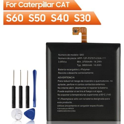 Original Replacement Battery For Caterpillar Cat S60 S50 S40 S30 APP-12F-F57571-CGX-111 Authentic Rechargeable Battery 3800mAh