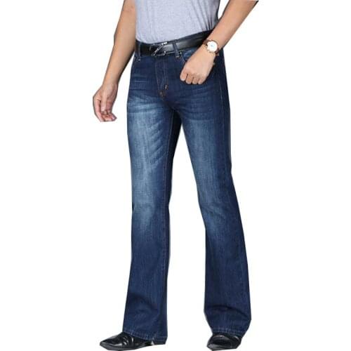 Pantalones vaqueros para hombre 2020, pantalones vaqueros acampanados grandes para hombre, pantalones vaqueros holgados con cort