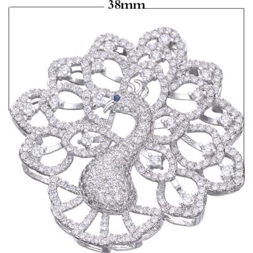 Factory Direct Micro Pave Jewelry Bijoux Zircon Peacock Charms For Necklaces Bracelets DIY Craft Copper Connectors High Quality