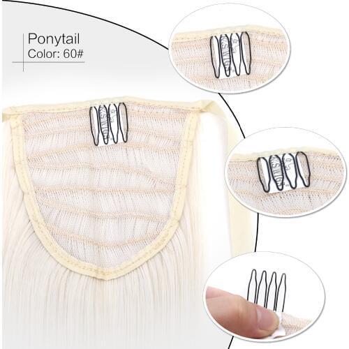 Neitsi Straight Long Clip In Hair Tail False Hair Ponytail Hairpiece With Hairpins Synthetic Hair 60