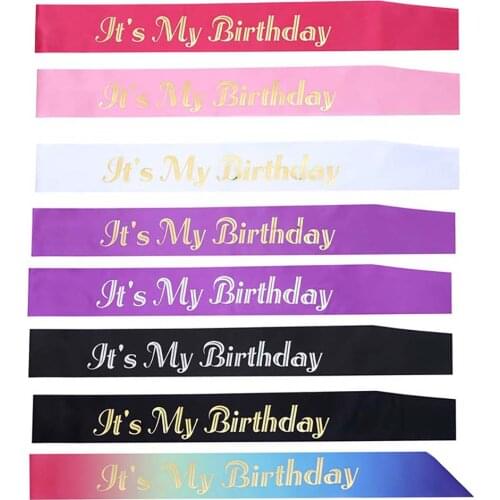 Pink Its My Birthday Sash for Women Girls Sweet 16 Princess 18th 20th 21th 30th Birthday Party Sash Happy Birthday Decorations