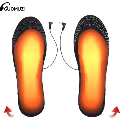 1 Pair USB Heated Shoe Insoles Foot Warming Pad Feet Warmer Sock Pad Mat Winter Outdoor Sports Heating Insoles Winter Warm