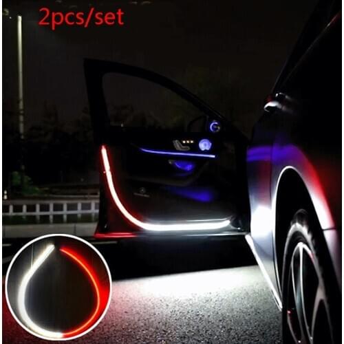 2Pcs Universal Car Light Car Door Opening Warning LED Lights Strips Anti Rear-end Collision Safety Light Welcome Flash Lights