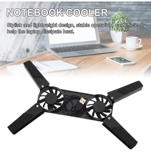 Rotatable Laptop Cooling Pad Dual Fan Non-slip Stand USB Portable Folding 10-17" Laptop Notebook Peripherals Radiator ABS