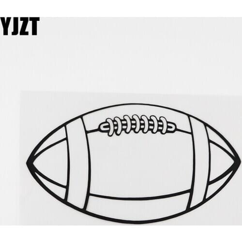 YJZT 14.1CMX7.9CM Rugby Ball Art Waterproof Decal Vinyl Car Sticker Black/Silver 8A-0872
