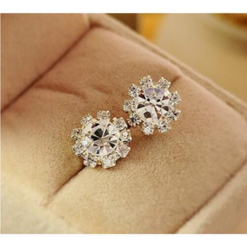 New fashion jewelry earrings spherical crystal flower earrings Ol style sun flower earrings ladies crystal zircon earrings