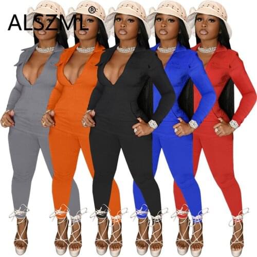 Women Jumpsuit Solid Color Full Sleeve Sporty Romper Women Jumpsuit Casual Sexy Outfit Summer 2021