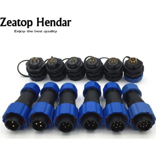 10Set SP16 Waterproof Aviation Connector 2 3 4 5 7 9 Pin IP68 Circular Power Cable Male Plug Jack Female Socket