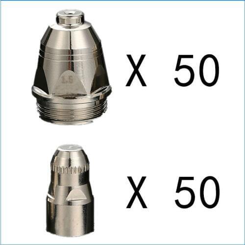 100pcs/set P80 Inverte Plasma Cutter Cutting Plasma Consumable Cutting Torch Accessories Nozzle Tips Electrode CNC Dropshipping