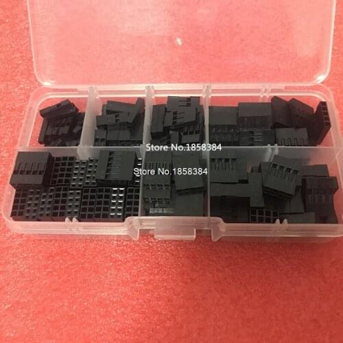 125PCS Dupont sets Kit with box 1P/2P/3P/4P/5P/6P/2*2/2*3/2*4/ 2*5Pin Housing Plastic Shell Terminal Jumper Wire Connector