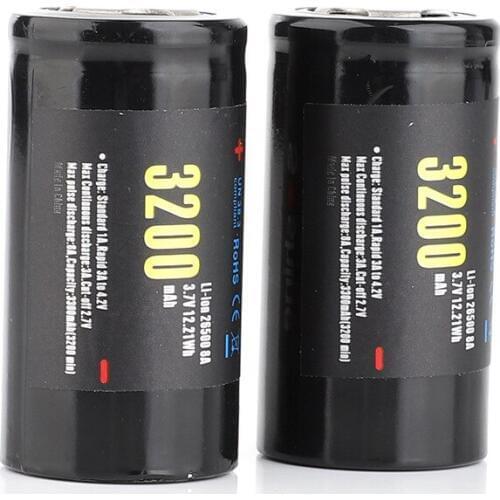 2pcs/lot Soshine 26500 3.7V 3200mAh Lithium-ion rechargeable battery