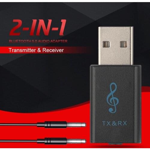 2 in 1 USB Bluetooth 5.0 Audio Transmitter Wireless USB Adapter for Television Computer