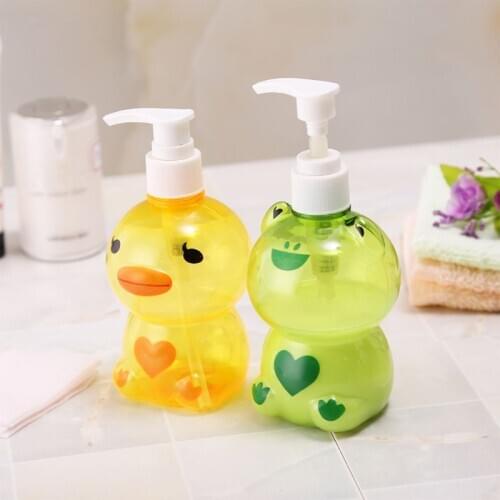 2021250ml Portable Soap Dispenser Child Cute Animal Frog/Duck Shape Press Type Split Empty Pump Bottle Shampoo Shower Container