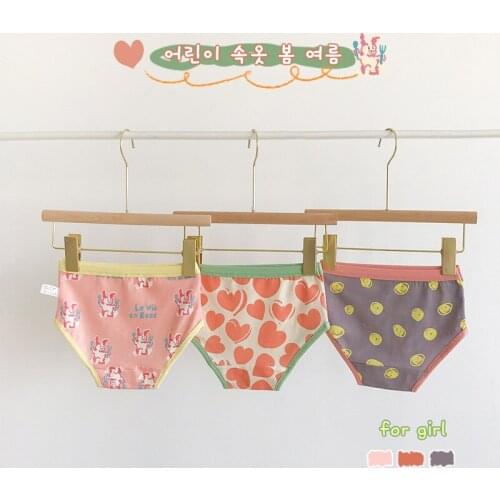 3pcs Kids Underpant Pink Princess Thong Underwears Cotton Girls Boxer Briefs 3-8T Children Baby Panties Boys Under Knickers