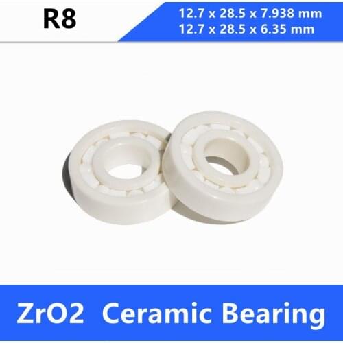 5/10pcs R8 ZrO2 full Ceramic ball bearing 12.7x28.5x7.938 / 6.35 mm inch Zirconia Ceramic deep groove ball bearing
