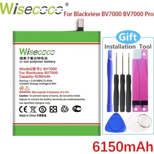 Wisecoco NEW Battery For Blackview BV7000 BV7000 PRO Mobile Phone High quality 6150mAh battery