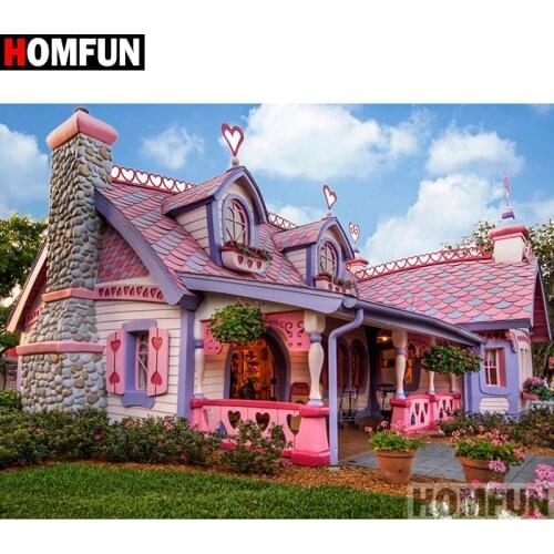 HOMFUN Full Square/Round Drill 5D DIY Diamond Painting "House landscape" Embroidery Cross Stitch 5D Home Decor Gift A17892