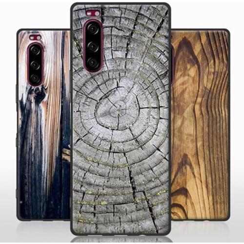 For Sony Xperia 5 case Wood grain Stone pattern Case For Sony Xperia5 J9210 Soft Silicone TPU back Cover for sony 5 phone cases