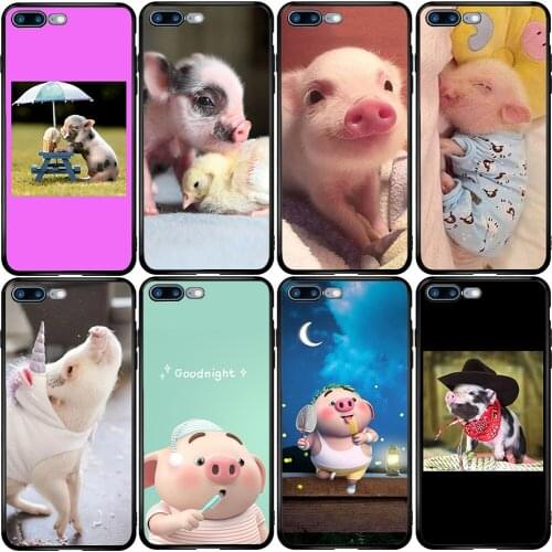 Phone Case for Xiaomi Redmi Note 10 9 9S 9A 8 8T 7 6 7A 6A 5A 5 A1 A2 A3 Pro Max Plus Lite Cute Little Pink Pet Pig