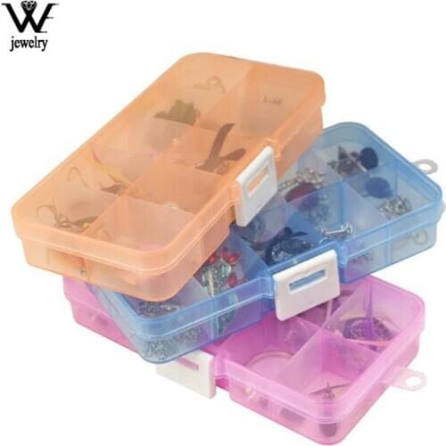 WE Cute 10Slots Adjustable Plastic Jewelry Box Storage Case Craft Jewelry Organizer Beads Diy Jewelry Making joyero organizador