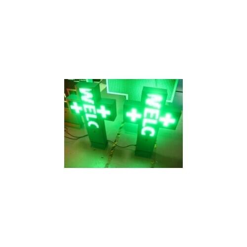 Led pharmacy cross p10 500x500mm double side for hospital clinic drug store control RS232,RJ45,RF Wireless(Default) ,WIfi