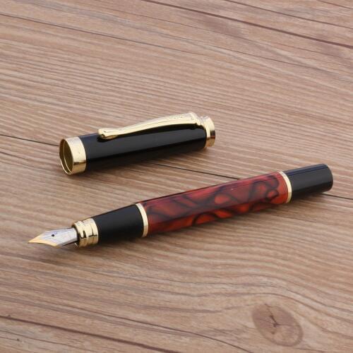 Jinhao 500 metal Dark Red Ice Medium M Nib Fountain Pen