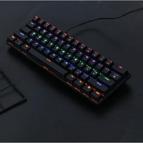 Dk61e 61-key Rgb Mechanical Gaming Keyboard Wired New Type Led Backlit Keyboard Teclado Mecanico Para Juegos Gaming Accessories